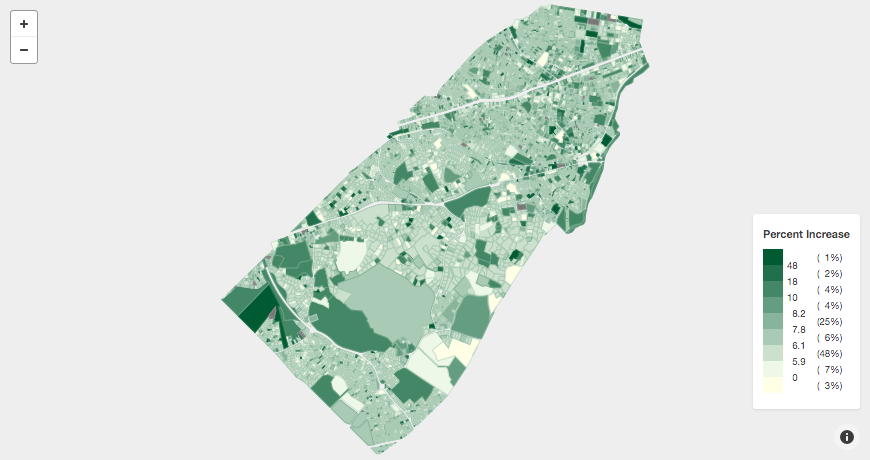 Brookline Map FY2018 Assessment Change